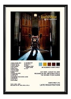 Kanye West Ye Álbum Music Tracklist Cuadro Con Marco Madera