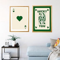 Set Cuadros Modernos Trendy Retro Lucky You Marco Madera