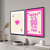 Set Cuadros Modernos Trendy Retro Lucky You Marco Madera