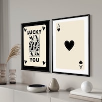 Set Cuadros Modernos Trendy Retro Lucky You Marco Madera