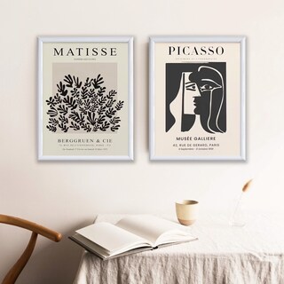 Foto 1 | Foto 1 | Set 2 Cuadros Matisse Y Picasso Arte Moderno Marco Madera