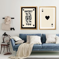 Set Cuadros Modernos Trendy Retro Lucky You Marco Madera