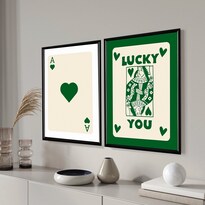 Set Cuadros Modernos Trendy Retro Lucky You Marco Madera