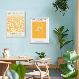 Foto 1 | Foto 1 | Set 2 Cuadros Matisse Amarillo Arte Moderno Marco Madera