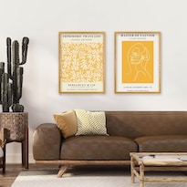 Set 2 Cuadros Matisse Amarillo Arte Moderno Marco Madera