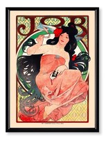 Cuadros Marco Madera Posters Art Nouveau Vintage Mujeres