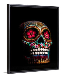 Foto 1 | Foto 1 | Cuadro Canvas Arte Mexicano Calavera Con Marco Flotante