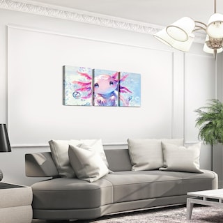 Foto 3 | Foto 3 | Lienzo Decorativo De Pared Feelyou Axolotl Ocean Sealife 30 X 40 Cm X 3 - Venta Internacional.