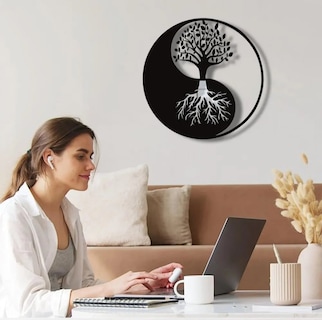 Foto 2 | Foto 2 | Cuadro Decorativo Yin Yang, Madera Mdf, 40 Cm X 40 Cm - Venta Internacional.