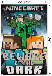 Foto 3 | Foto 3 | Póster Mural Trends International Minecraft Beware Of The Dark - Venta Internacional.