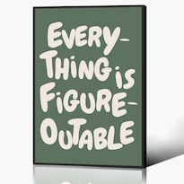 Póster Mural Moderno De Color Verde Everything Is Figureoutable - Venta Internacional.