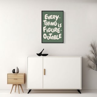 Foto 5 | Foto 5 | Póster Mural Moderno De Color Verde Everything Is Figureoutable - Venta Internacional.