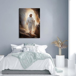 Foto 5 | Foto 5 | Lienzo Decorativo La Resurrección De Jesús Sonriendo, 60 X 90 Cm - Venta Internacional.