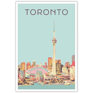 Foto 1 | Foto 1 | Pósteres De Lienzo Vintage Con Paisaje De La Ciudad De Toronto, 40 X 60 Cm - Venta Internacional.