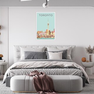 Foto 3 | Foto 3 | Pósteres De Lienzo Vintage Con Paisaje De La Ciudad De Toronto, 40 X 60 Cm - Venta Internacional.