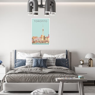 Foto 5 | Foto 5 | Pósteres De Lienzo Vintage Con Paisaje De La Ciudad De Toronto, 40 X 60 Cm - Venta Internacional.