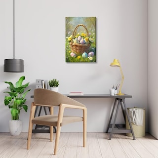 Foto 3 | Foto 3 | Lienzo Para Pared Con Estampado De Huevos De Pascua, Estilo Vintage, Primavera, 40 X 60 Cm - Venta Internacional.