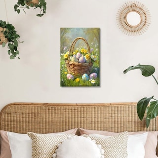 Foto 4 | Foto 4 | Lienzo Para Pared Con Estampado De Huevos De Pascua, Estilo Vintage, Primavera, 40 X 60 Cm - Venta Internacional.