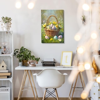 Foto 5 | Foto 5 | Lienzo Para Pared Con Estampado De Huevos De Pascua, Estilo Vintage, Primavera, 40 X 60 Cm - Venta Internacional.