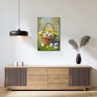 Foto 6 | Foto 6 | Lienzo Para Pared Con Estampado De Huevos De Pascua, Estilo Vintage, Primavera, 40 X 60 Cm - Venta Internacional.