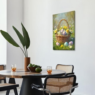 Foto 7 | Foto 7 | Lienzo Para Pared Con Estampado De Huevos De Pascua, Estilo Vintage, Primavera, 40 X 60 Cm - Venta Internacional.