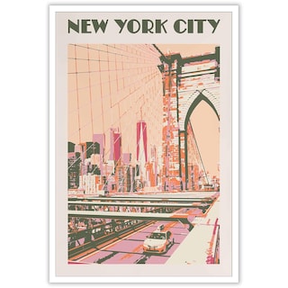 Foto 1 | Foto 1 | Póster En Lienzo Vintage Con Paisaje De La Ciudad De Nueva York, 40 X 60 Cm - Venta Internacional.