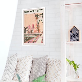 Foto 4 | Foto 4 | Póster En Lienzo Vintage Con Paisaje De La Ciudad De Nueva York, 40 X 60 Cm - Venta Internacional.