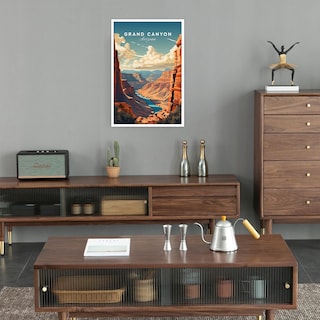 Foto 6 | Foto 6 | Póster De Lienzo Vintage Con Paisajes Del Gran Cañón, 40 X 60 Cm, Sin Marco - Venta Internacional.