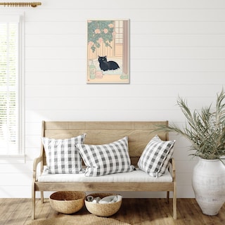Foto 3 | Foto 3 | Lienzo De Pared Japonés Con Forma De Gato Negro, 40 X 60 Cm, Decoración De Baño - Venta Internacional.