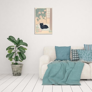 Foto 4 | Foto 4 | Lienzo De Pared Japonés Con Forma De Gato Negro, 40 X 60 Cm, Decoración De Baño - Venta Internacional.