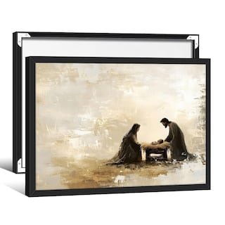 Foto 1 | Foto 1 | Póster Vintage Con Escena De La Natividad De Jesús, 30 X 40 Cm, Enmarcado En Negro - Venta Internacional.