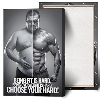 Foto 1 | Foto 1 | Pósteres En Lienzo Sobre Hombre Blanco Y Negro, Arte Motivacional Y Fitness - Venta Internacional.