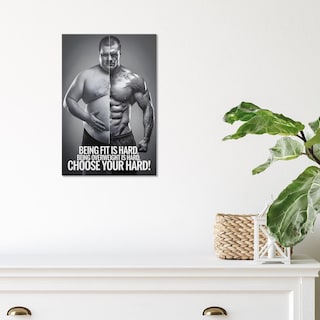 Foto 4 | Foto 4 | Pósteres En Lienzo Sobre Hombre Blanco Y Negro, Arte Motivacional Y Fitness - Venta Internacional.