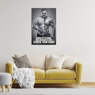 Foto 6 | Foto 6 | Pósteres En Lienzo Sobre Hombre Blanco Y Negro, Arte Motivacional Y Fitness - Venta Internacional.