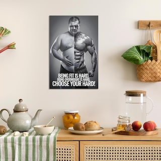 Foto 7 | Foto 7 | Pósteres En Lienzo Sobre Hombre Blanco Y Negro, Arte Motivacional Y Fitness - Venta Internacional.
