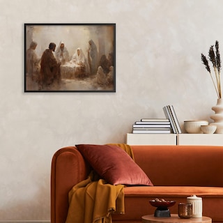 Foto 3 | Foto 3 | Póster Vintage Con Escena De La Natividad De Jesús, 30 X 40 Cm, Enmarcado En Negro - Venta Internacional.