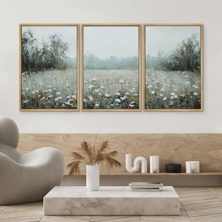 Foto 4 | Foto 4 | Lámina Sobre Lienzo Signwin Misty White Wildflower Meadow 24x36x3 Cm - Venta Internacional.