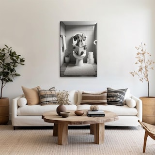 Foto 2 | Foto 2 | Lienzo De Baño Divertido Con Diseño De Perro Salchicha, 20 X 30 Cm, Negro Y Blanco - Venta Internacional.