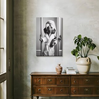 Foto 6 | Foto 6 | Póster Sobre Lienzo Para Pared, Divertido Perro Salchicha, Baño, 20 X 30 Cm - Venta Internacional.