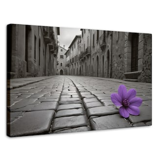 Foto 1 | Foto 1 | Cuadro Blanco Y Negro Canvas Morado Callejero 90x60