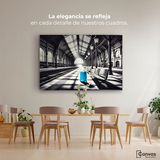 Foto 2 | Foto 2 | Cuadro Blanco Y Negro Canvas Maleta En Espera 90x60