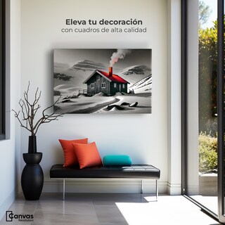 Foto 3 | Foto 3 | Cuadro Blanco Y Negro Canvas Techo En Fuego 90x60