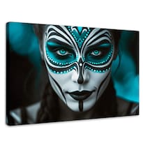 Cuadro Blanco Y Negro Canvas Aqua En El Rostro 90x60