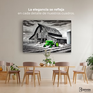 Foto 2 | Foto 2 | Cuadro Blanco Y Negro Canvas Verde En La Granja 90x60