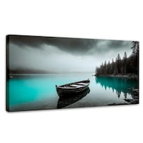 Cuadro Blanco Y Negro Canvas Azul Profundo 120x60