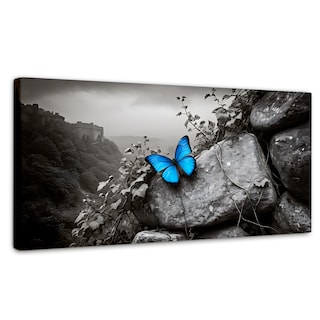 Foto 1 | Foto 1 | Cuadro Blanco Y Negro Canvas Alas De Zafiro 120x60