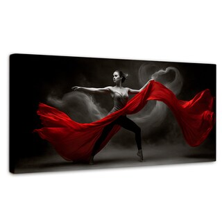 Foto 1 | Foto 1 | Cuadro Blanco Y Negro Canvas Vuelo Escarlata 120x60