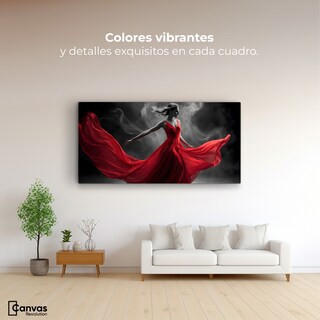Foto 2 | Foto 2 | Cuadro Blanco Y Negro Canvas Bailarina Ardiente 120x60
