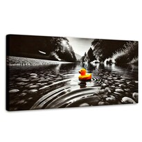 Cuadro Blanco Y Negro Canvas Flotando Solo 120x60