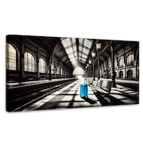 Cuadro Blanco Y Negro Canvas Maleta En Espera 120x60